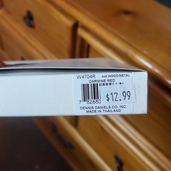 Dennis Daniels Red Carmine 4x 6" Wood Photo Frame & Silvertone inlay W4704R, NWT - Picture 6 of 6